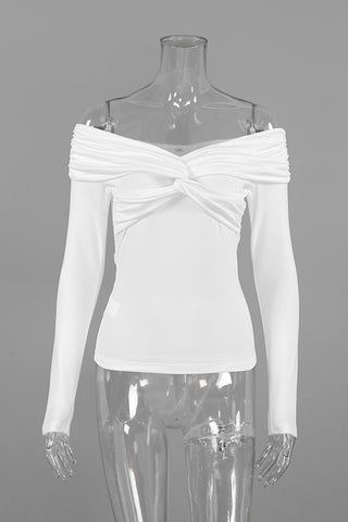Off-Shoulder Twist Front Top