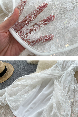 High-Low Lace Evening Dress