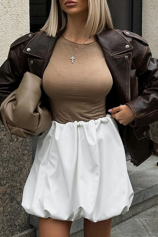 Stylish Bubble Hem Mini Skirt