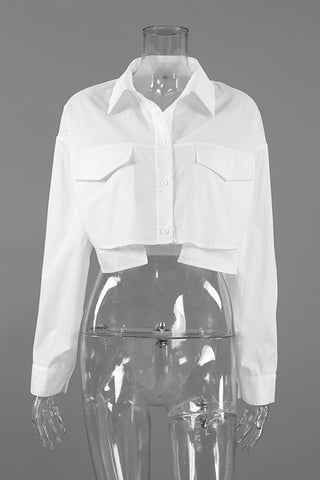 Cropped Button-Down Shirt