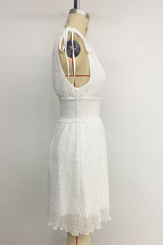 Smocked Sleeveless Mini Dress