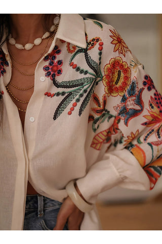 Floral Button-Front Shirt