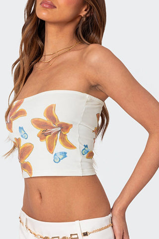 Floral Strapless Tank Top