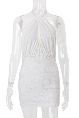 Halter Lace Mini Dress