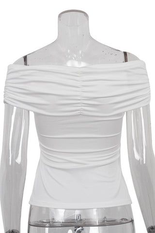 Off-Shoulder Twist Front Blouse