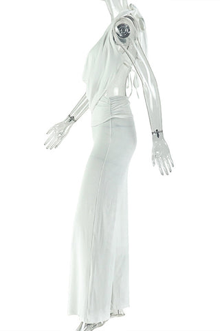 Draped Neck Pants Set