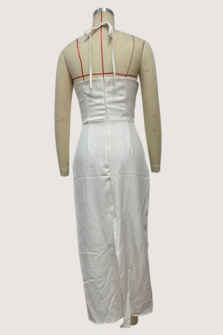 Halter Belted Casual Maxi Dress