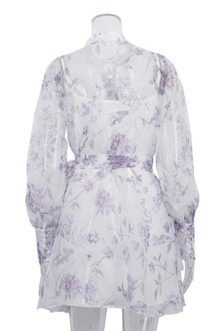 Button-Front Floral Casual Dress