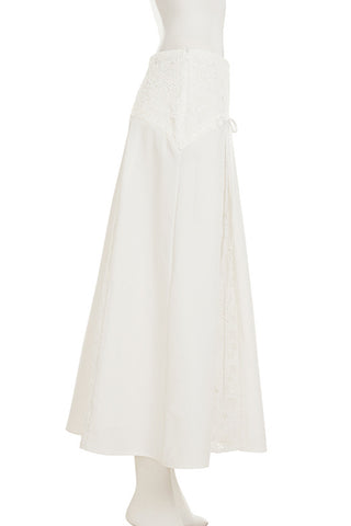 Elegant Lace-Trimmed Maxi Skirt