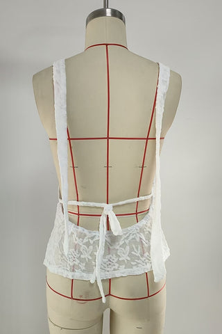 Elegant Draped Lace Tank Top