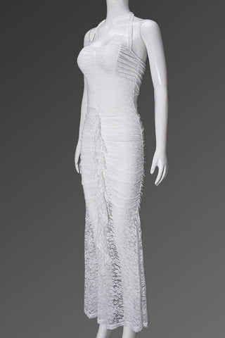 Elegant Ruched Lace Dress