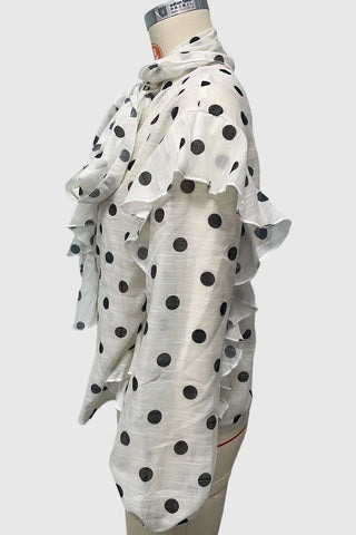 Polka Dot Bow-Tie Blouse