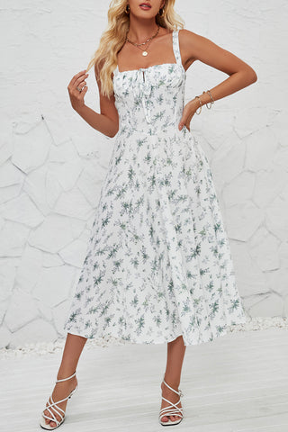 Floral Print Sundress with Slit Detail