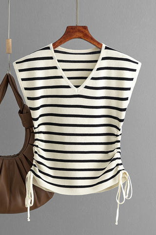 V-Neck Ruched T-Shirt