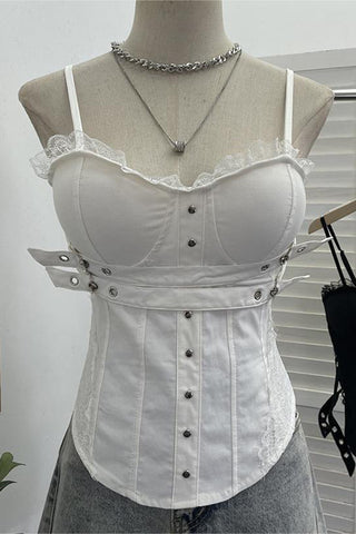Lace Accent Corset Tank Top