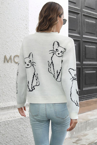 Cat-Patterned Sweater