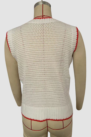 Chili Pepper Knitted Sleeveless Sweater