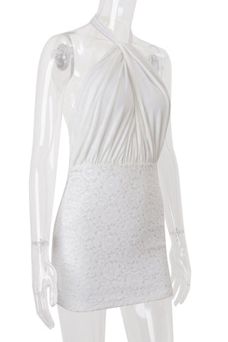 Halter Lace Mini Dress