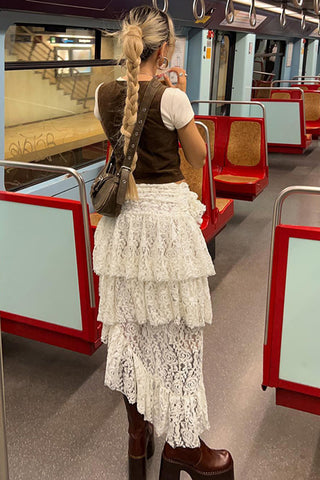 Layered Lace Mini Skirt