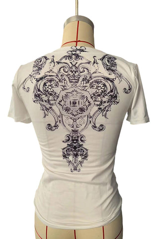 Graphic Print V-Neck T-Shirt