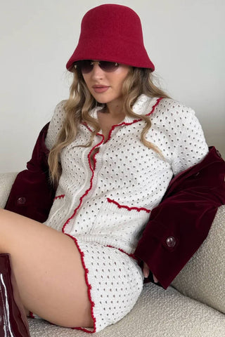 Lace-Trimmed Short Set with Pockets