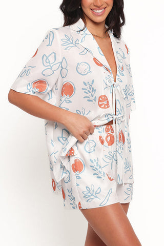 Playful Print Tie-Front Short Set