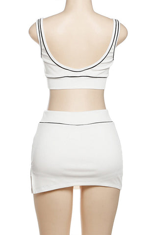 Stylish Crop Top and Mini Skirt Set