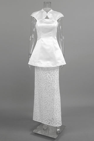 Elegant Skirt Set with Lace Accents