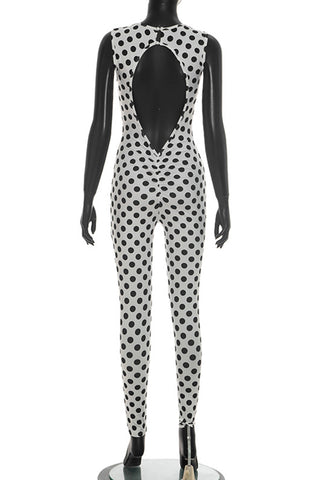 Polka Dot Slim Fit Jumpsuit