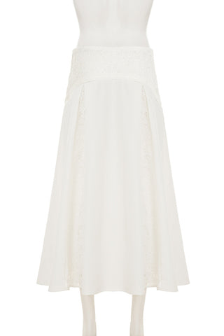 Elegant Lace-Trimmed Maxi Skirt