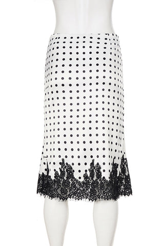 Lace Trim Polka Dot Skirt