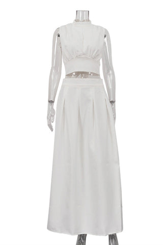 Elegant Two-Piece Sleeveless Skirt Set