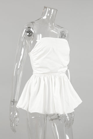 Strapless Puff Hem Top