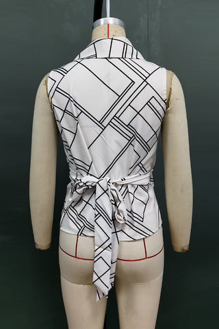 Abstract Print Peplum Tank Top