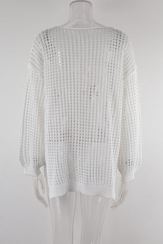 Star Embellished Mesh Cover-Up