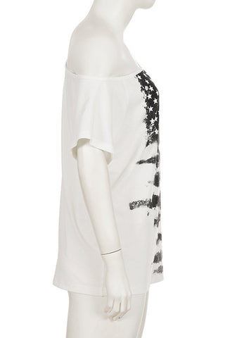 Asymmetric Graphic Print T-Shirt