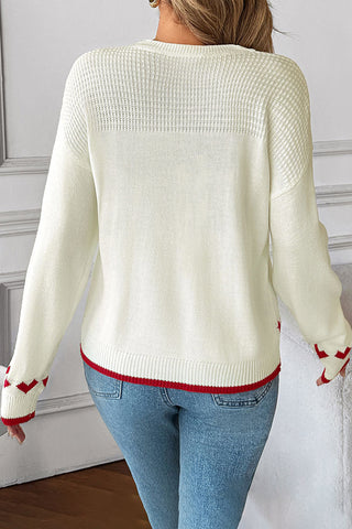 Heart Detail Knit Sweater