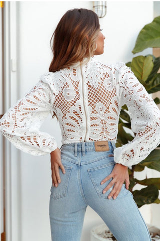 Crochet Balloon Sleeve Top