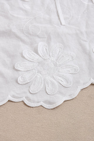 Floral Detail Tie-Front Top