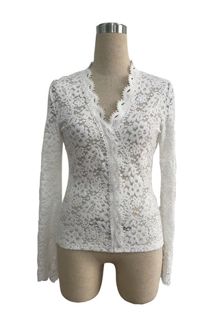 Lace Bell-Sleeve Blouse