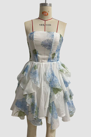 Strapless Floral Casual Dress