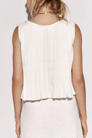 Tie-Front Pleated Tank Top