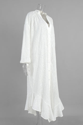 Eyelet Long Casual Dress