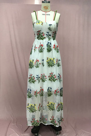 Floral Strap Midi Dress