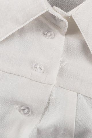 Lace-Up Pants Set with Collared Top