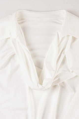 Draped Collar Casual Dress