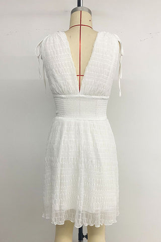 Smocked Sleeveless Mini Dress