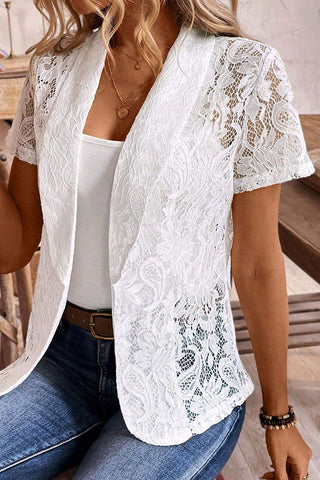 Elegant Lace Short Sleeve Blouse