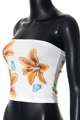 Floral Strapless Tank Top