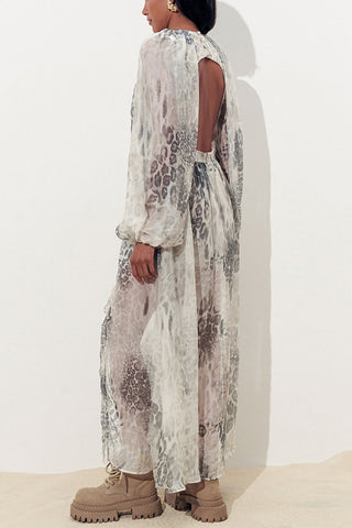 Chic V-Neck Long Sleeve Dress